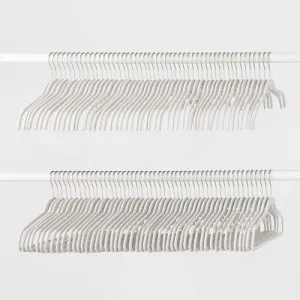 100pk Combo Pack Suit/Shirt Flocked Hangers White - Brightroom