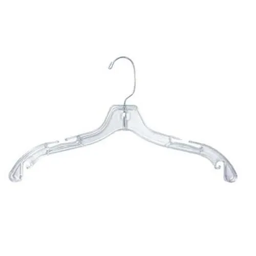 17" Clear Plastic Dress/Shirt Hangers (100/case)