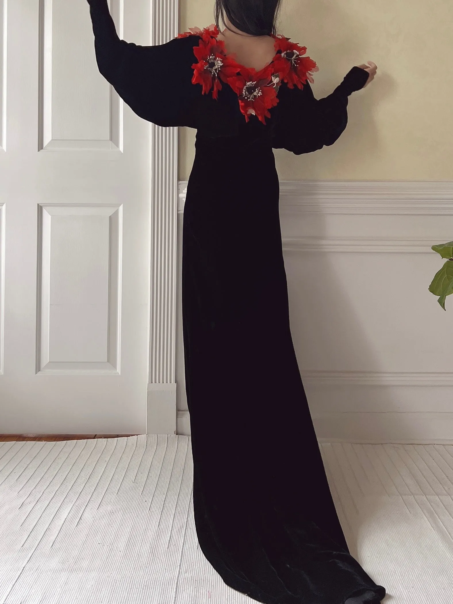 1930s Silk Velvet Gown - S/M