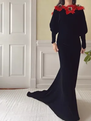 1930s Silk Velvet Gown - S/M