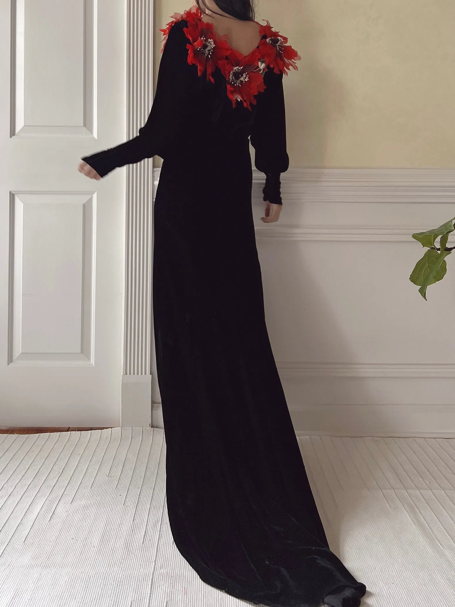 1930s Silk Velvet Gown - S/M