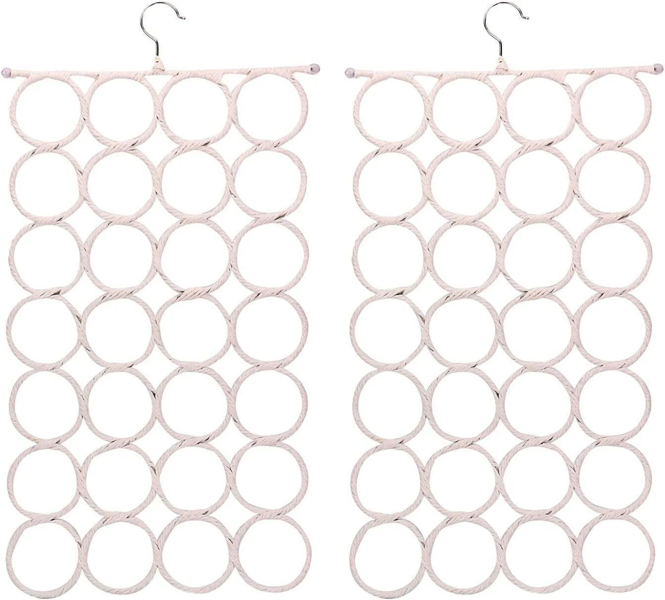 2x 24 Hole Scarf Hanger Holder Storage Tie Belt Scarf Organiser Space Saver