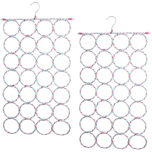 2x 24 Hole Scarf Hanger Holder Storage Tie Belt Scarf Organiser Space Saver