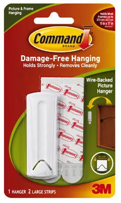 3M Command Plastic Coated White Plastic Wire Backed Picture Hanger 5 Lb. 1 Pk
