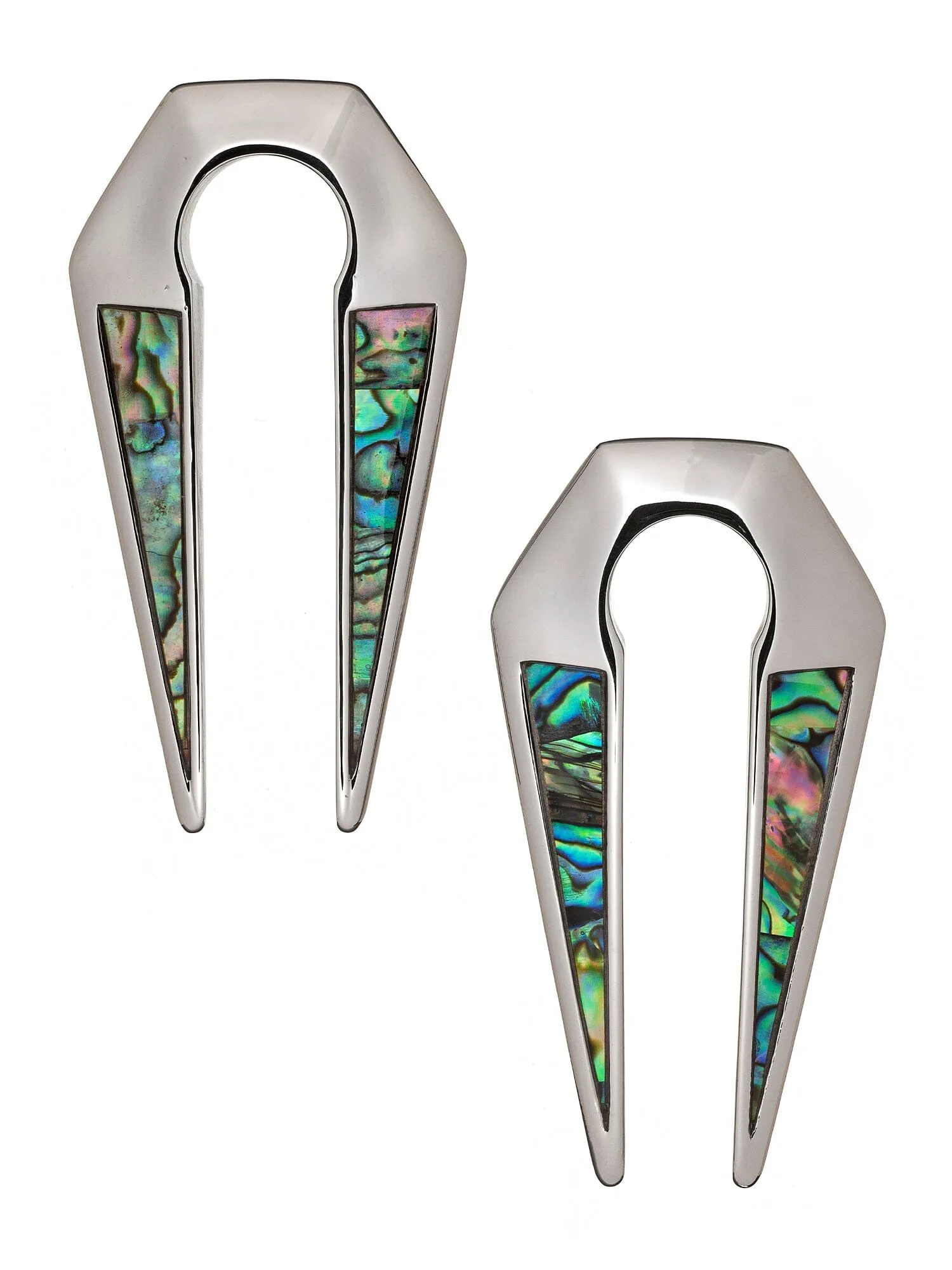 Abalone Inlay Keyhole Steel Hangers
