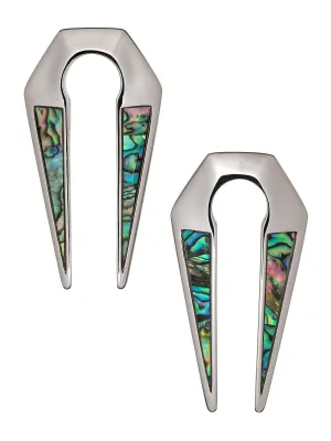 Abalone Inlay Keyhole Steel Hangers