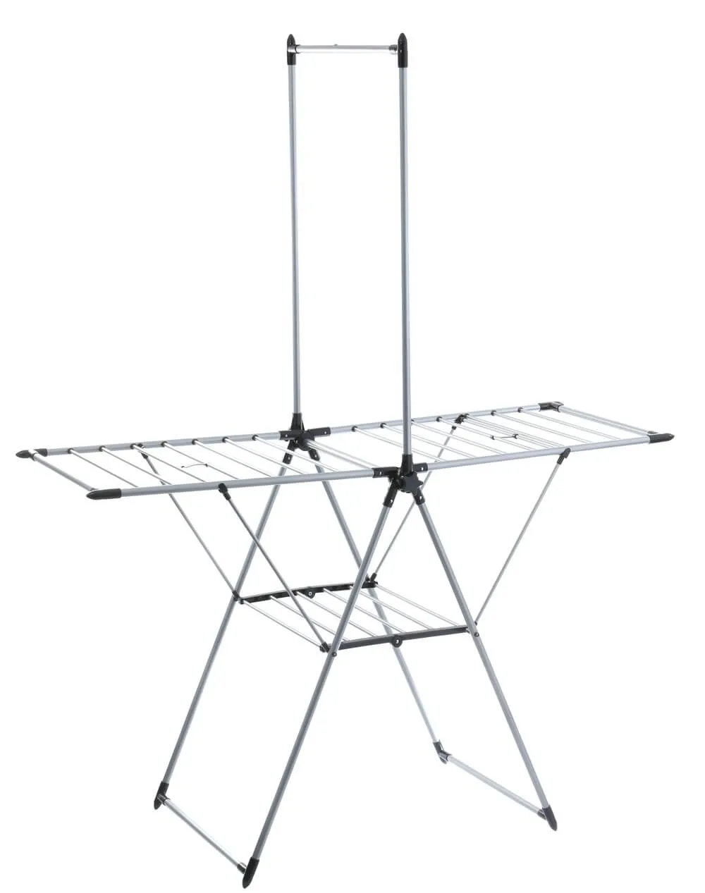 Deluxe A-Frame Clothes Airer with Top Hanging Rail Grey