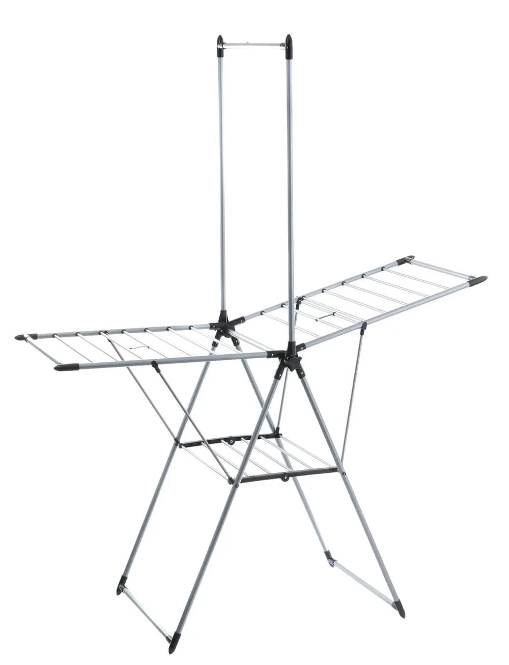 Deluxe A-Frame Clothes Airer with Top Hanging Rail Grey