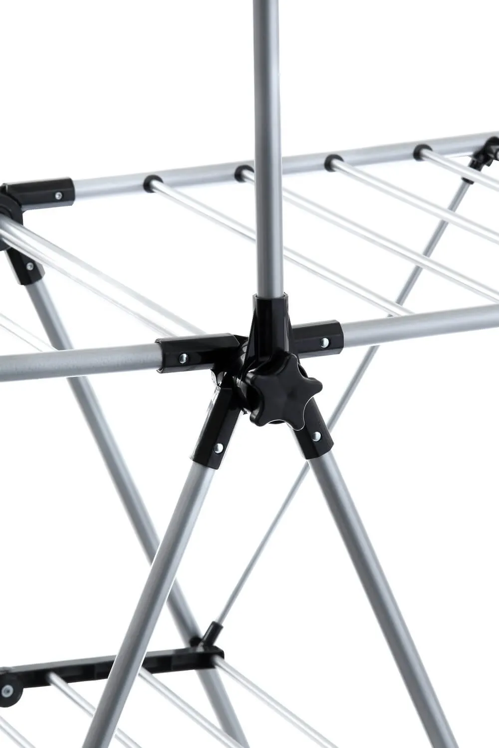 Deluxe A-Frame Clothes Airer with Top Hanging Rail Grey