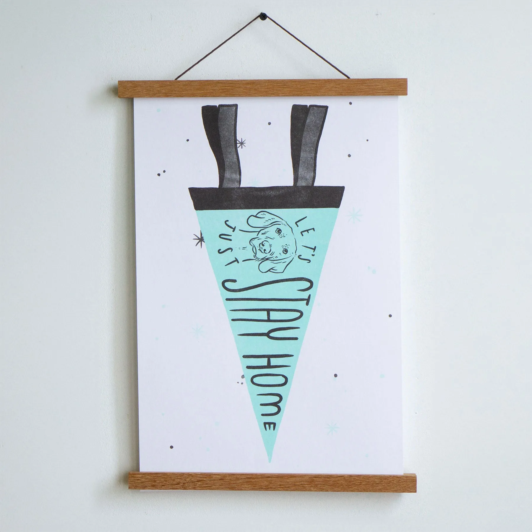Dog Pennant Riso Print - 11" x 17"