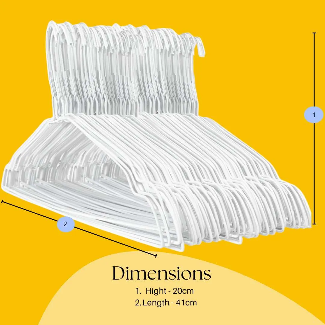 Dryclean & Laundry Metal Wire Hanger 16" 2.2mm - White