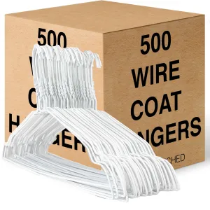 Dryclean & Laundry Metal Wire Hanger 16" 2.2mm - White