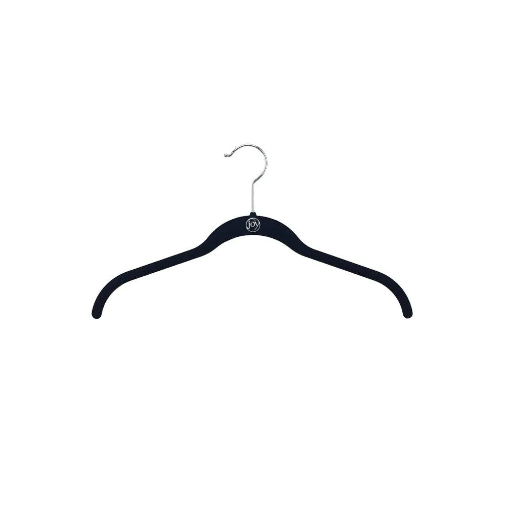 Flocked Coat Hangers 3 Pack Black