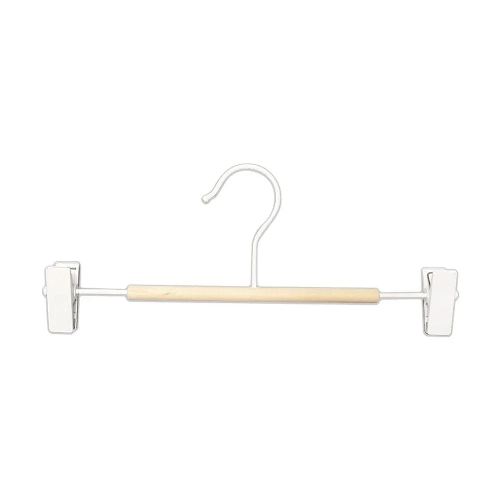 Frosted Timber Clip Pants Hangers 3 Pack White