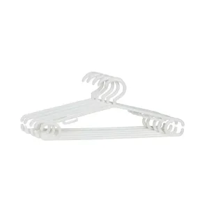 Hang Tight Plastic Coat Hangers 5 Pack White