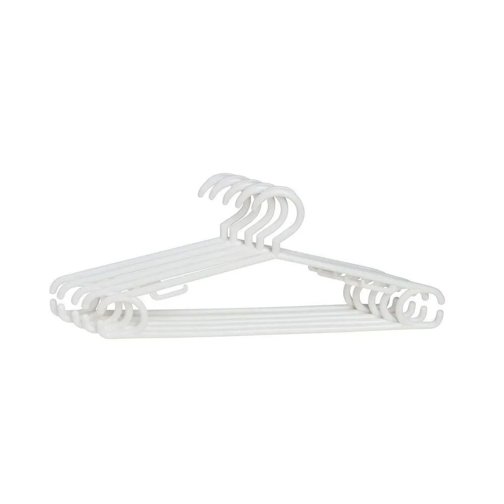 Hang Tight Plastic Coat Hangers 5 Pack White