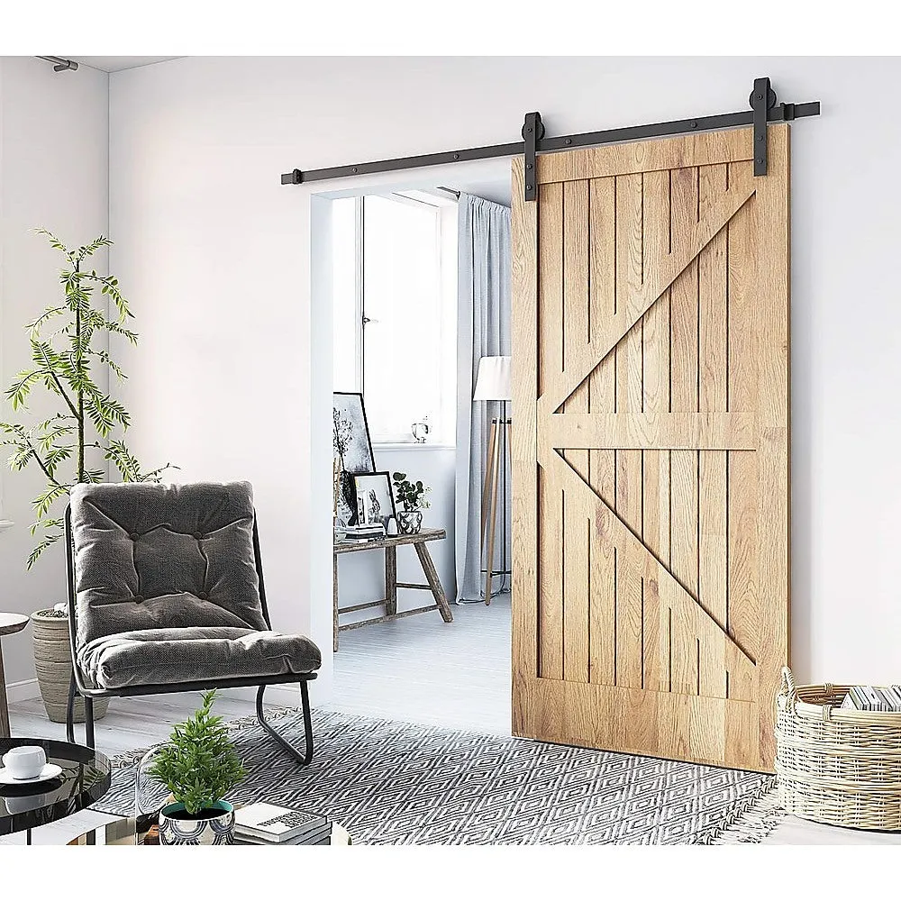 Heavy Duty Sliding Barn Door Hardware Kit, 160kg, 1.8m
