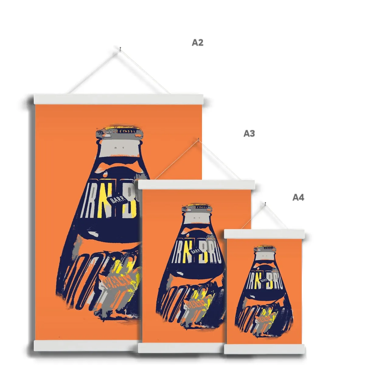 IRN-BRU Abstract Bottle Fine Art Print with Hanger