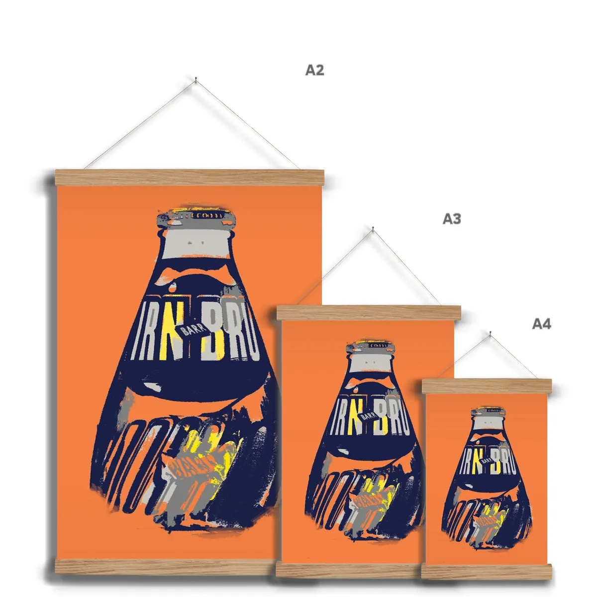 IRN-BRU Abstract Bottle Fine Art Print with Hanger