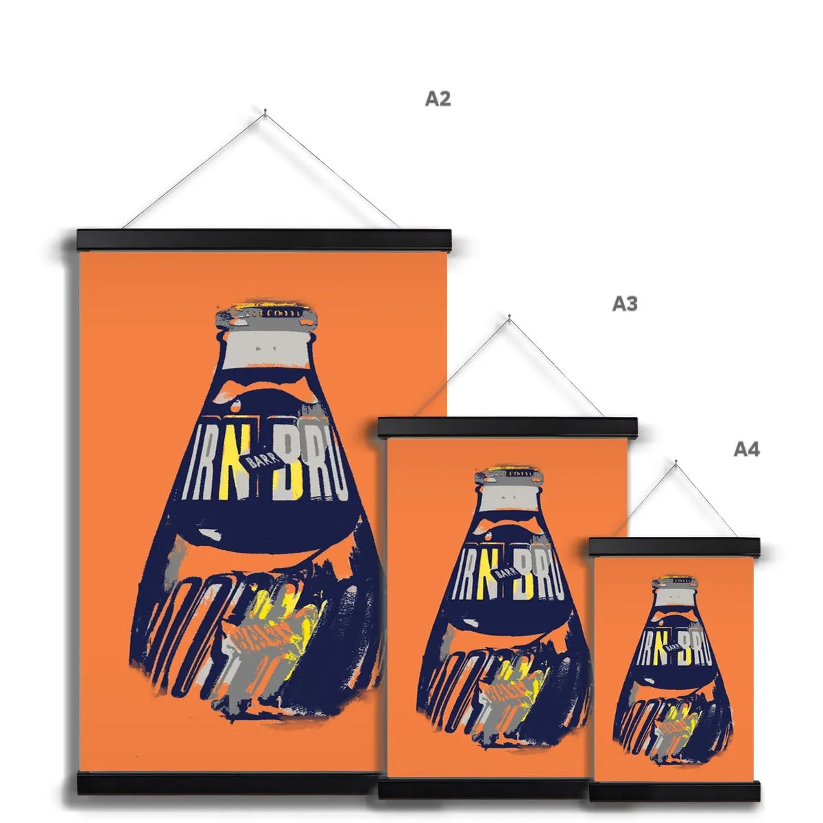 IRN-BRU Abstract Bottle Fine Art Print with Hanger