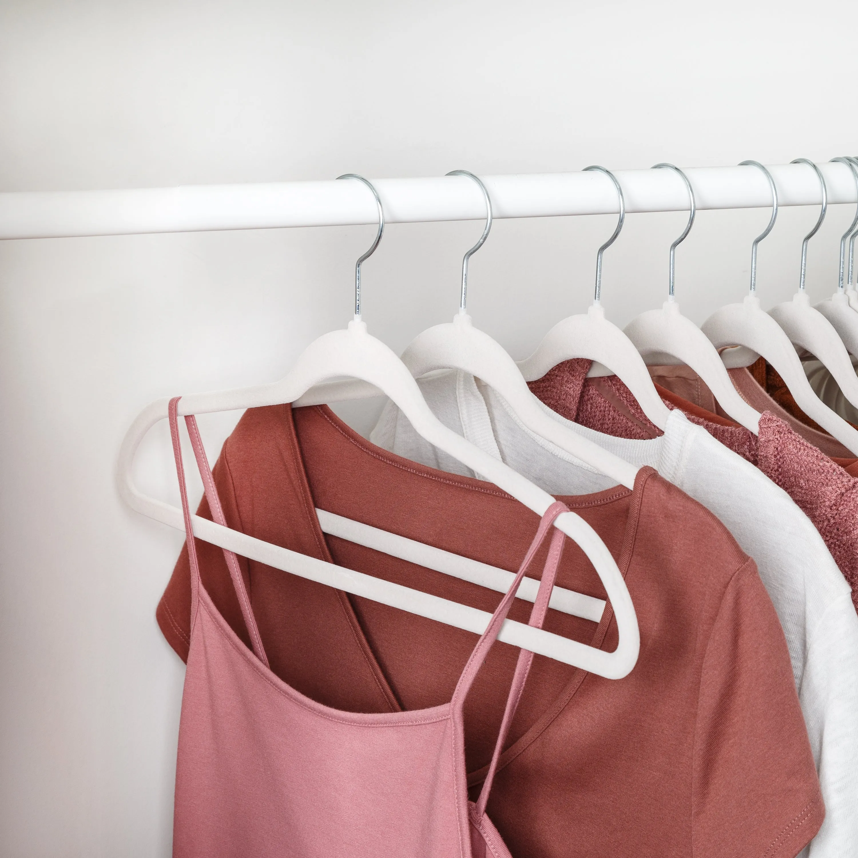 Ivory Slim-Profile Non-Slip Velvet Hangers (25-Pack)