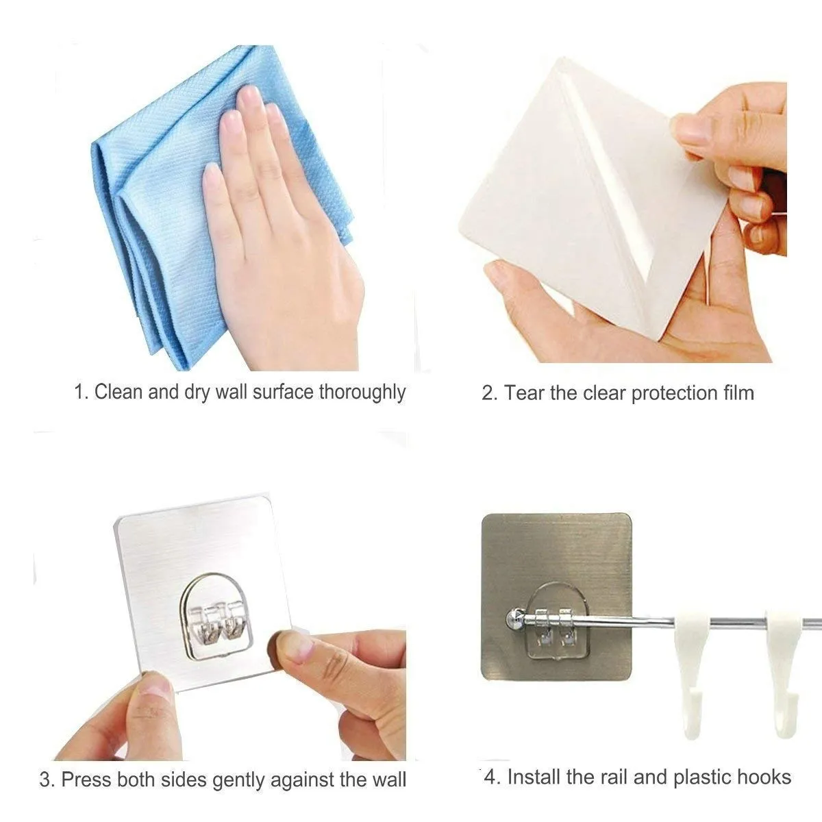 JIALTO Premium Self Adhesive Wall Hanger Hook Accessories Items, Wall Hangers for Clothes without Drilling Cloth Hanging Hook for Hanging, Hooks for Wall Hooks Holder (Strip 6 Hook)