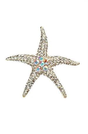 Karen Sampson Crystal Star Fish Brooch