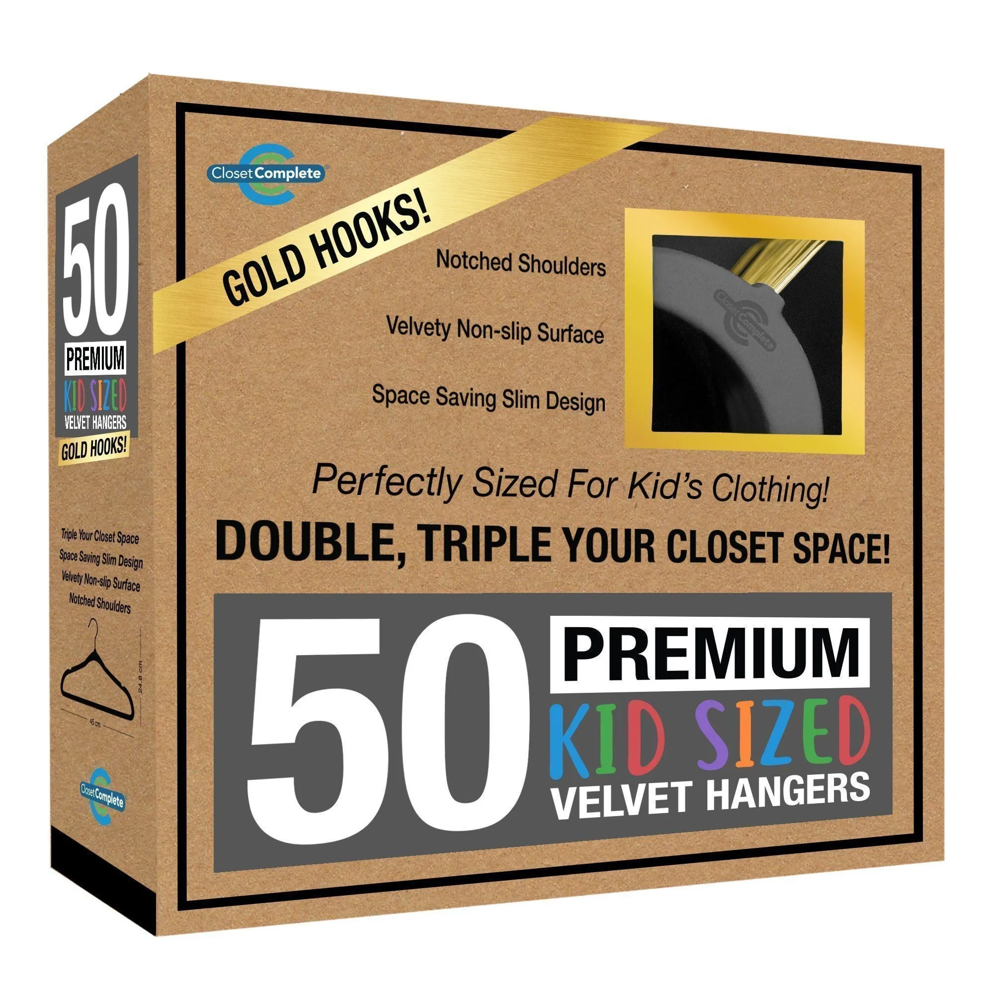 Kids Sized Premium Velvet Hangers