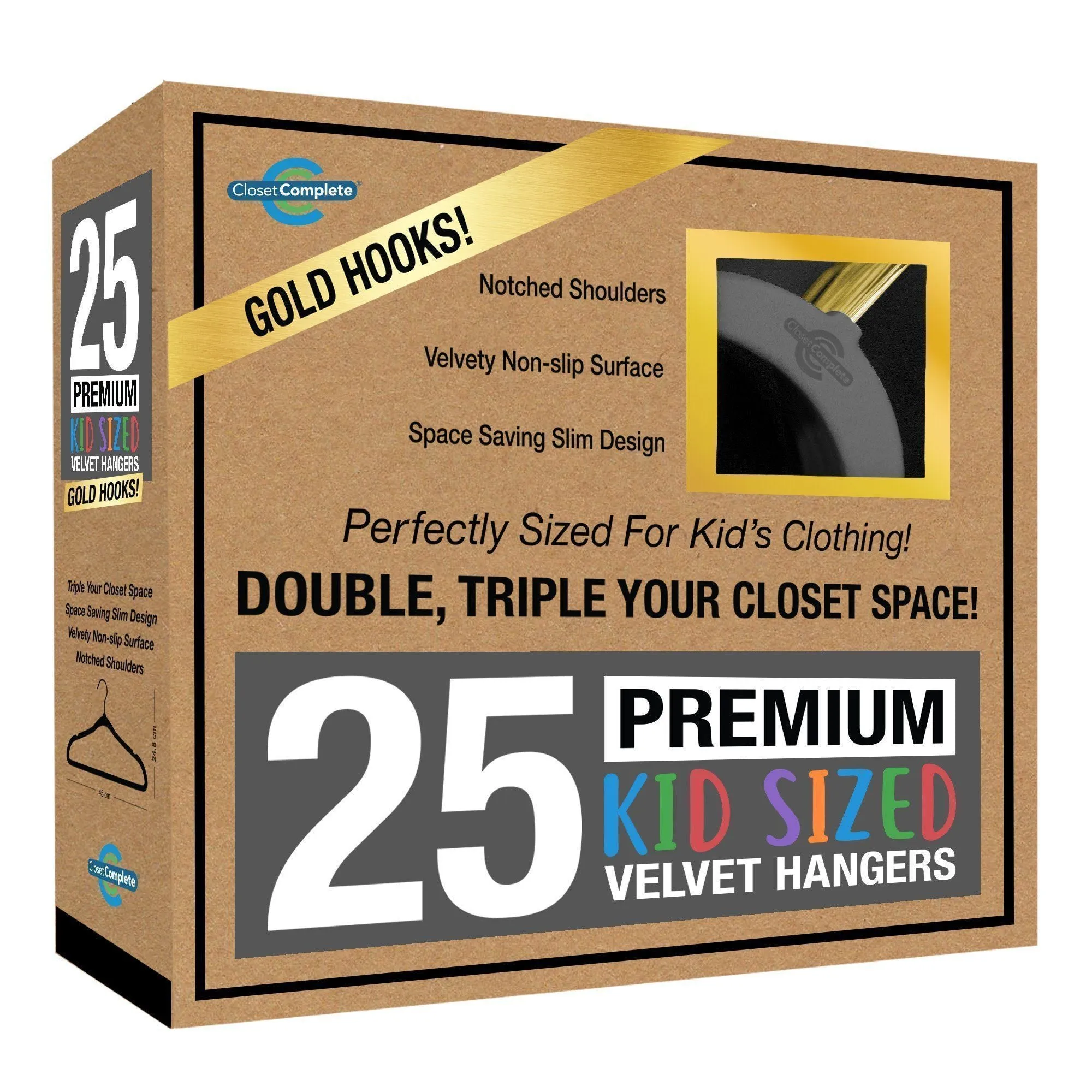 Kids Sized Premium Velvet Hangers