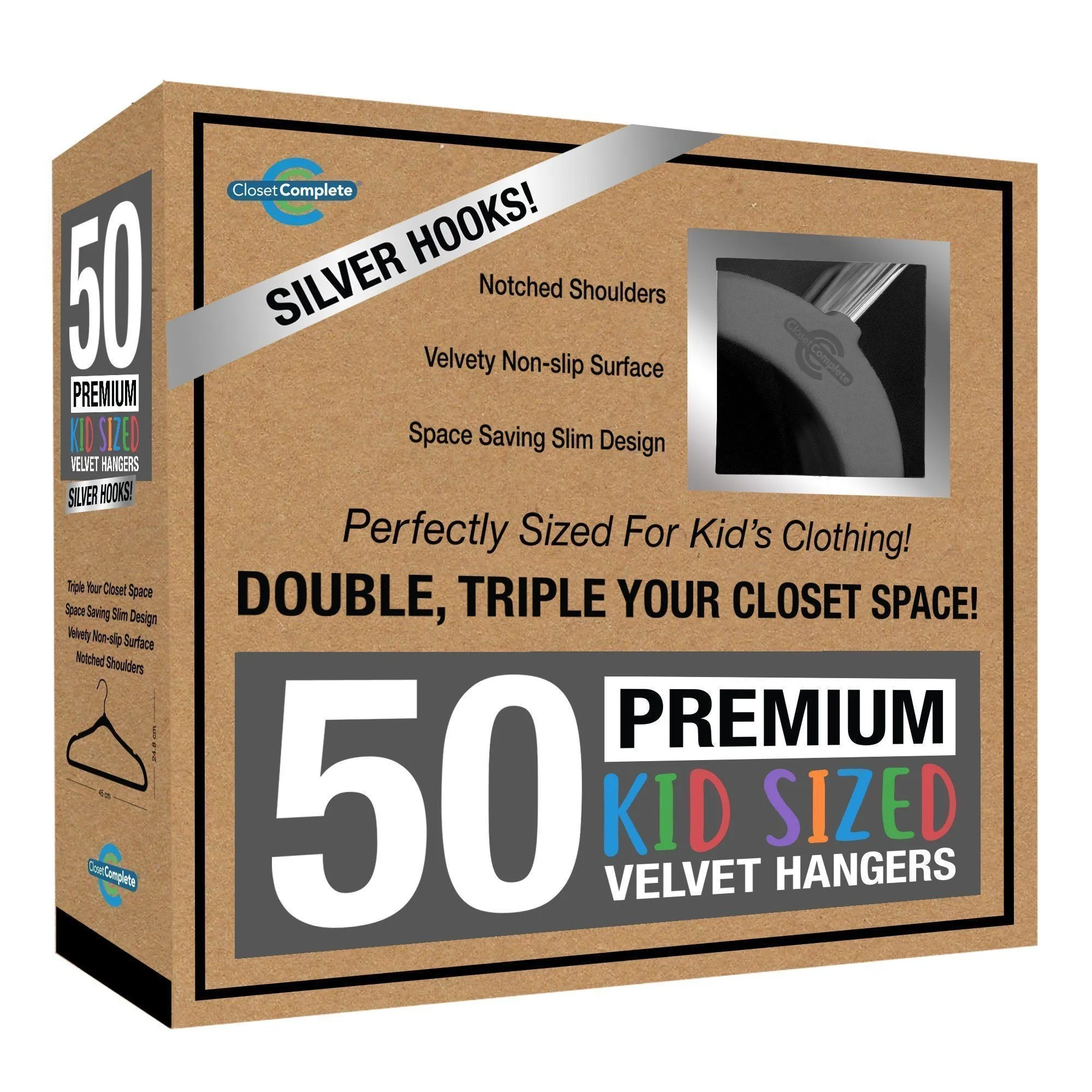 Kids Sized Premium Velvet Hangers