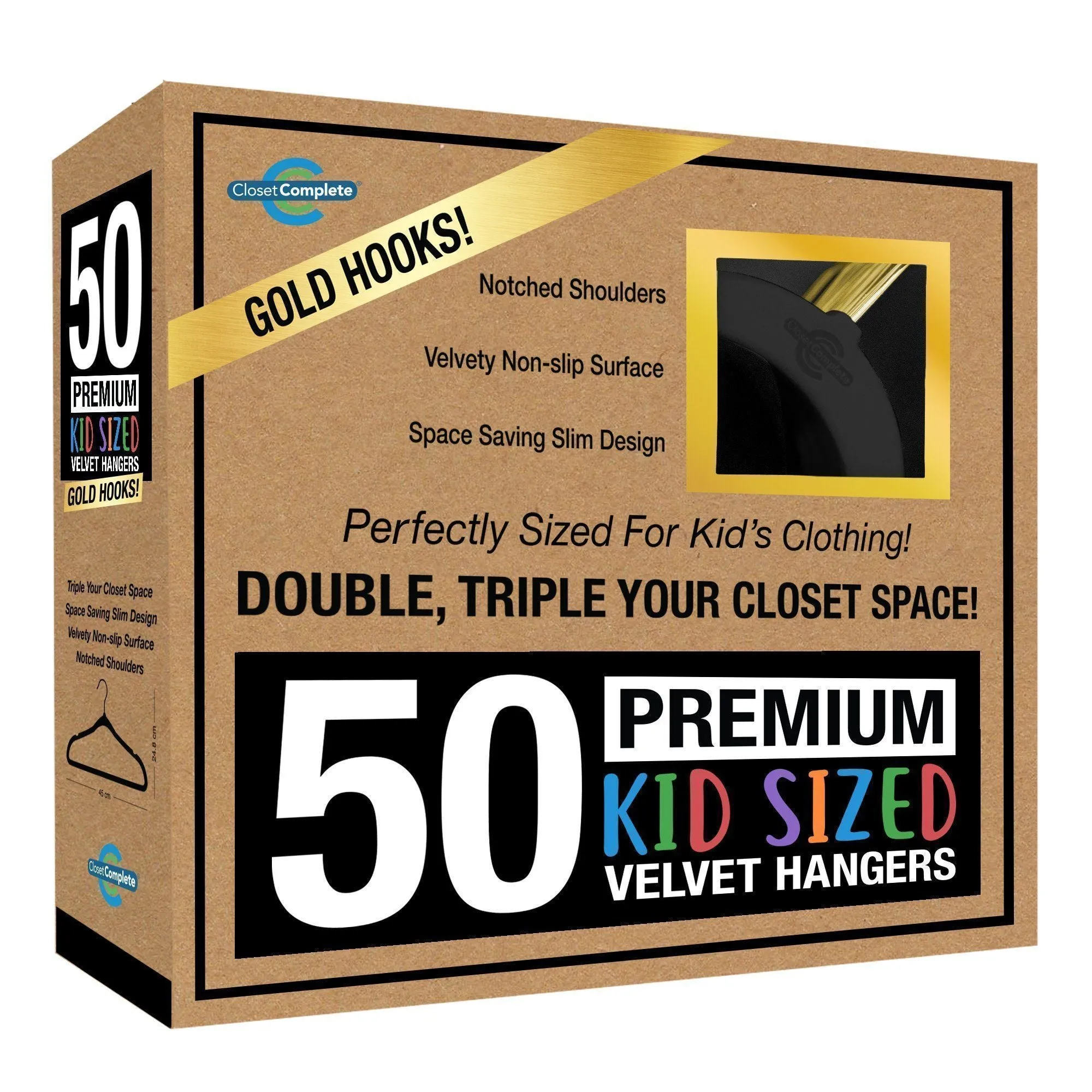 Kids Sized Premium Velvet Hangers