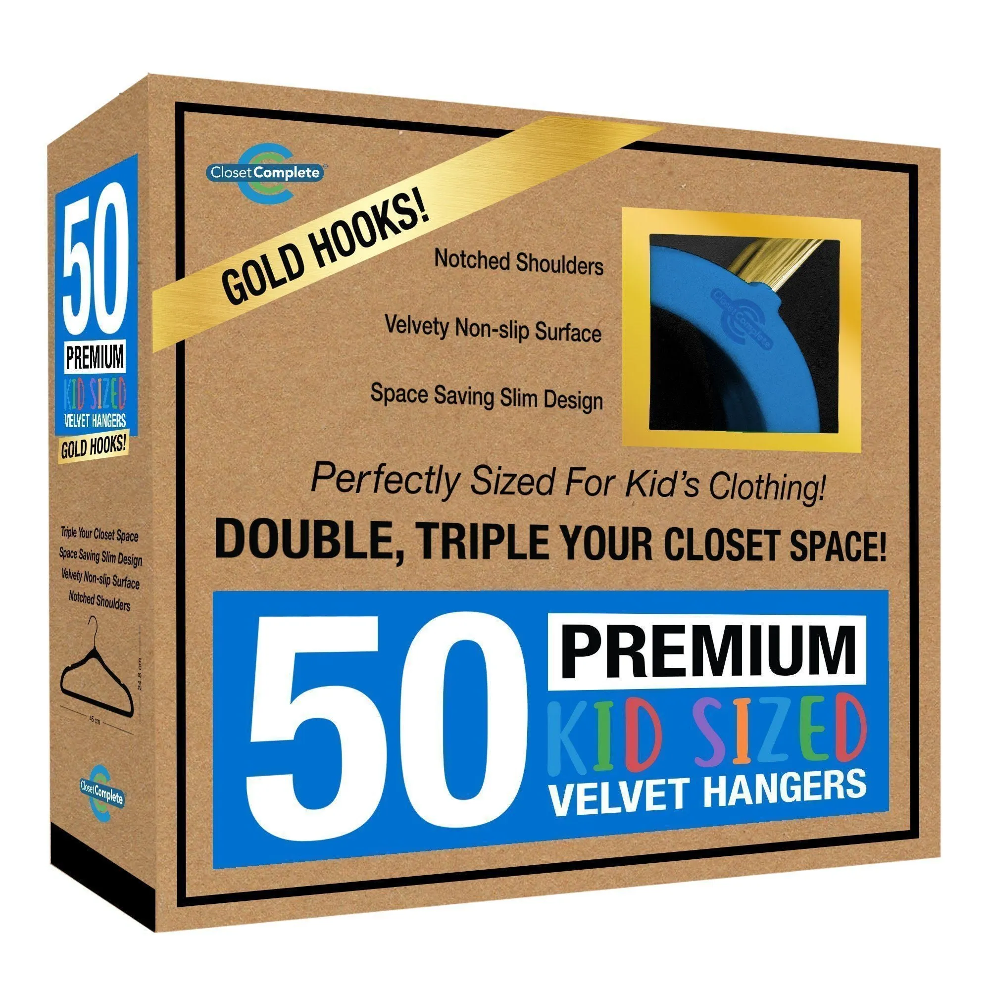 Kids Sized Premium Velvet Hangers