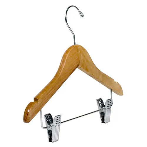 Kids Wood Clothes Hangers with Clips