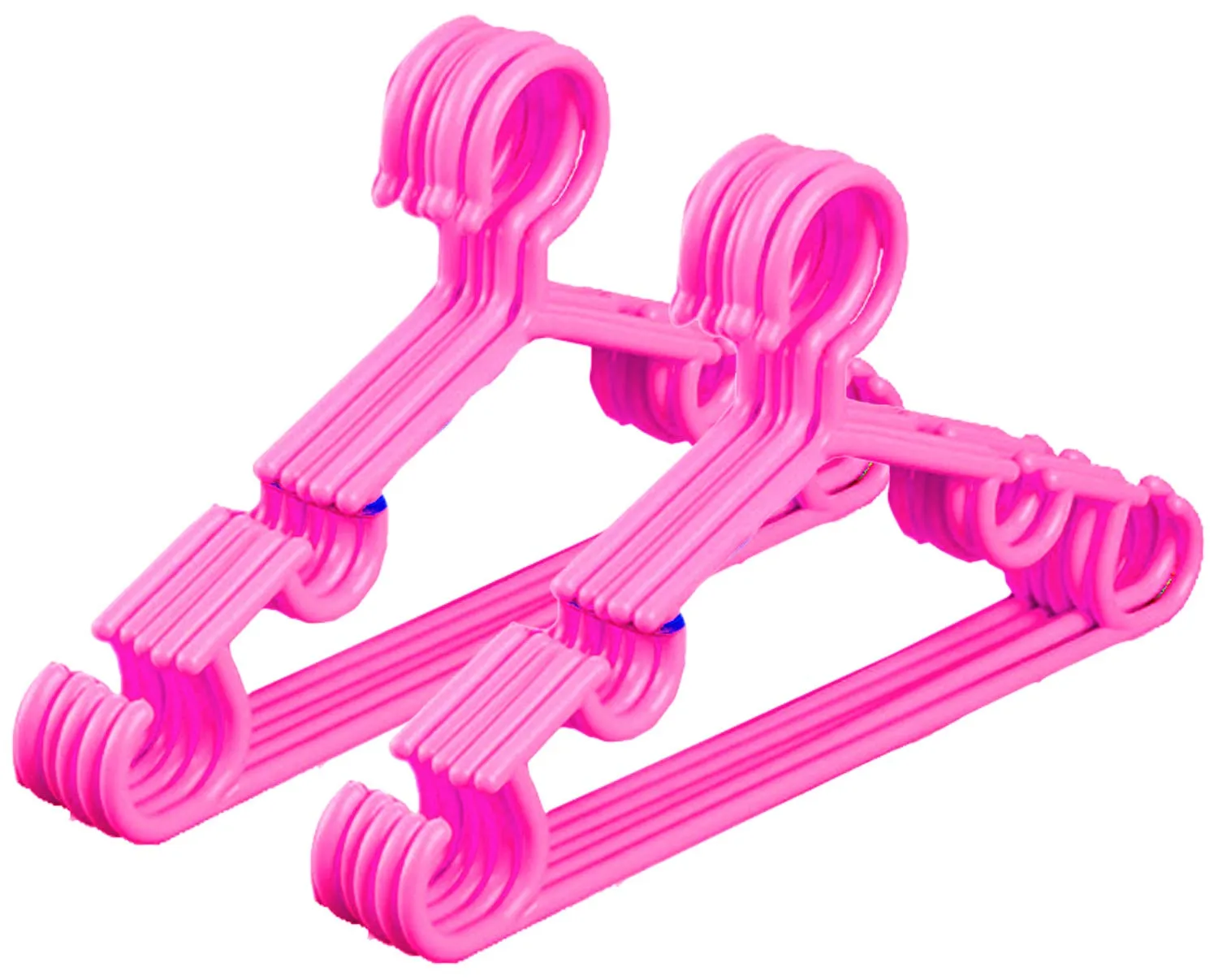 Kuber Industries Plastic 10 Pieces Baby Hanger Set for Wardrobe (Pink)