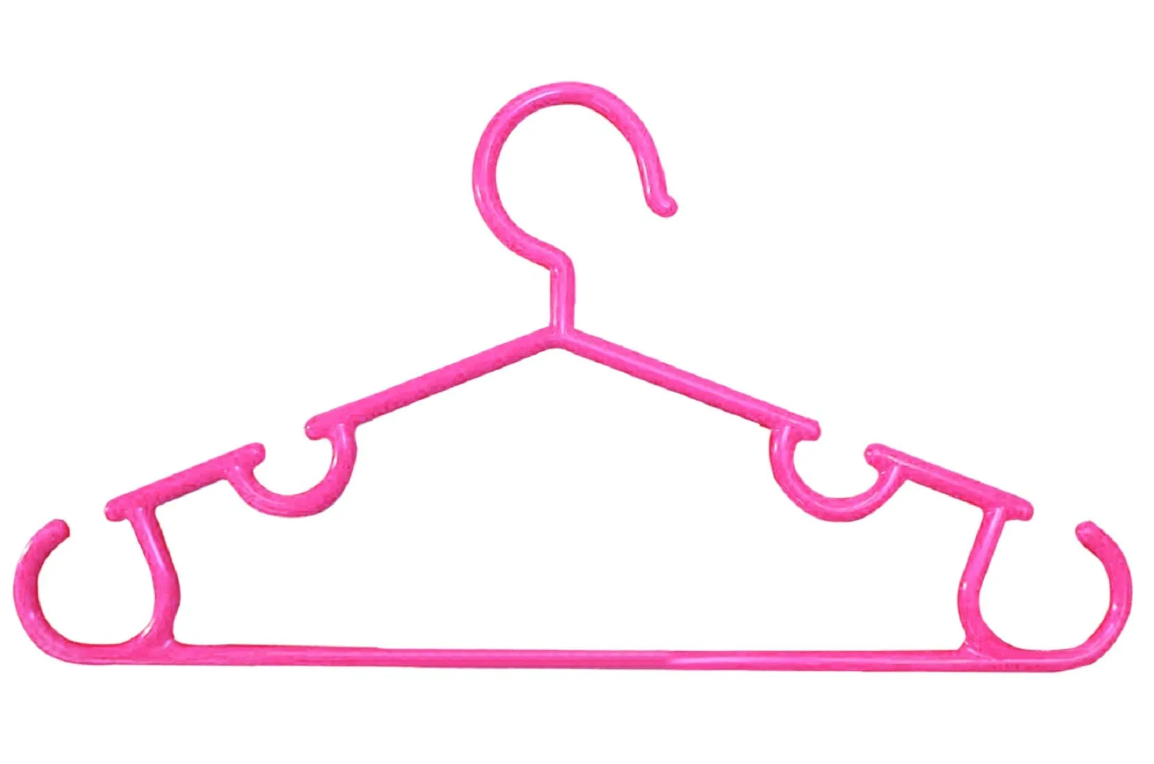Kuber Industries Plastic 10 Pieces Baby Hanger Set for Wardrobe (Pink)