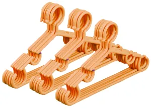 Kuber Industries Plastic 15 Pieces Baby Hanger Set for Wardrobe (Peach)