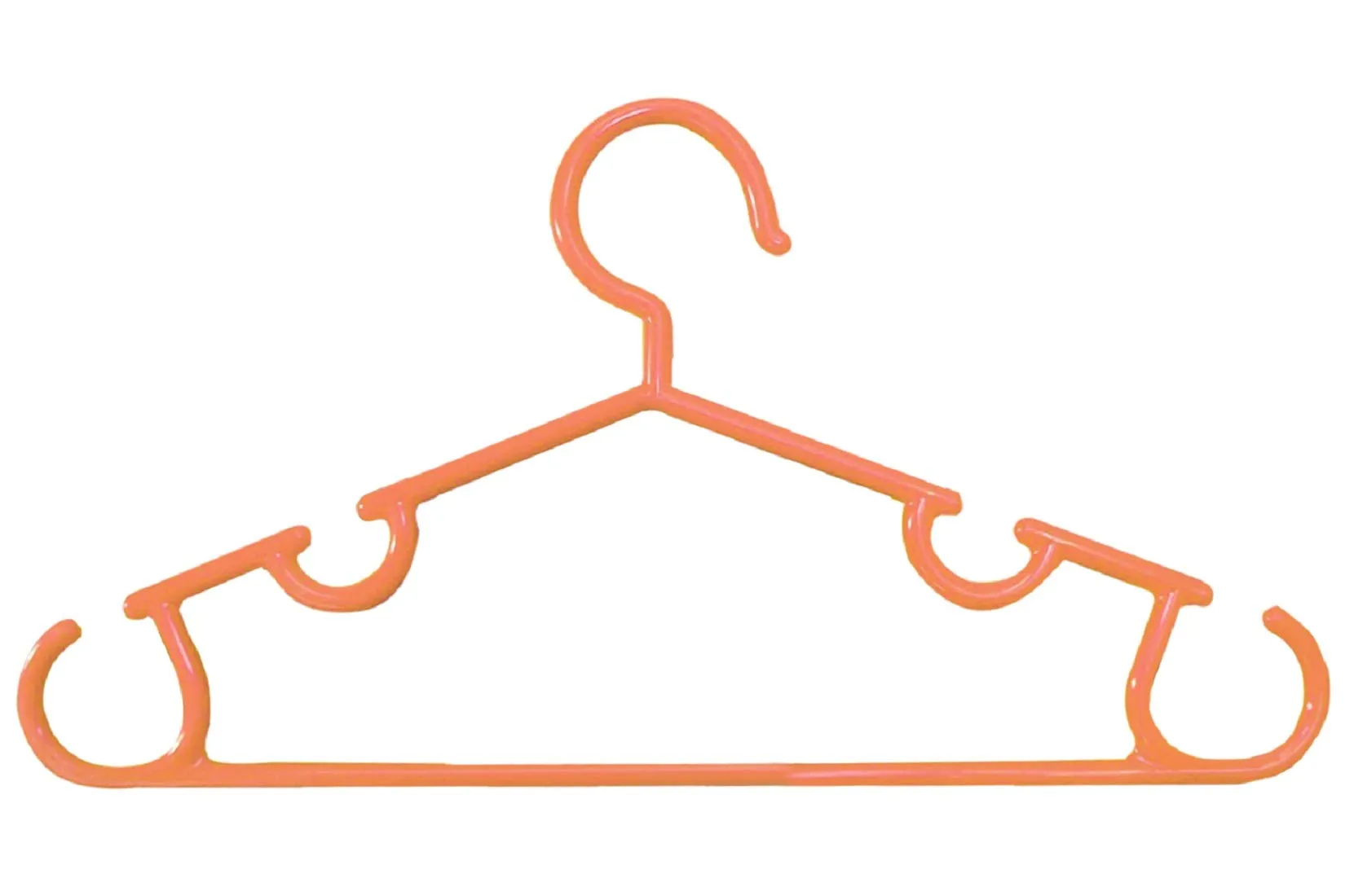 Kuber Industries Plastic 15 Pieces Baby Hanger Set for Wardrobe|Wide Plastic & Anti Rust Hooks|Multipurpose Hanger Organizer (Peach)