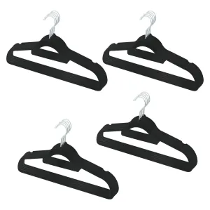 Kuber IndustriesVelvet Cloth Hanger Set of 20 with Chromed Plated Steel Hook (Black)