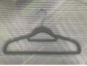 Kuber IndustriesVelvet Cloth Hanger Set of 20 with Chromed Plated Steel Hook (Grey)