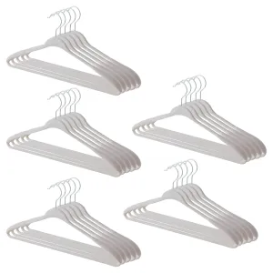 Kuber IndustriesVelvet Cloth Hanger Set of 25 with Chromed Plated Steel Hook|GREY|