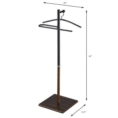 Kumo Freestanding Metal Organizer with Removable Hanger Trouser Bar Valet Stand Black - Proman Products