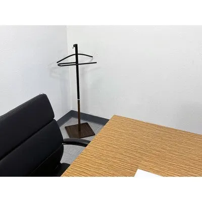 Kumo Freestanding Metal Organizer with Removable Hanger Trouser Bar Valet Stand Black - Proman Products