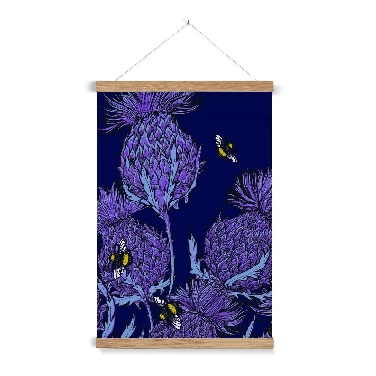 Midnight Thistle Fine Art Print with Hanger