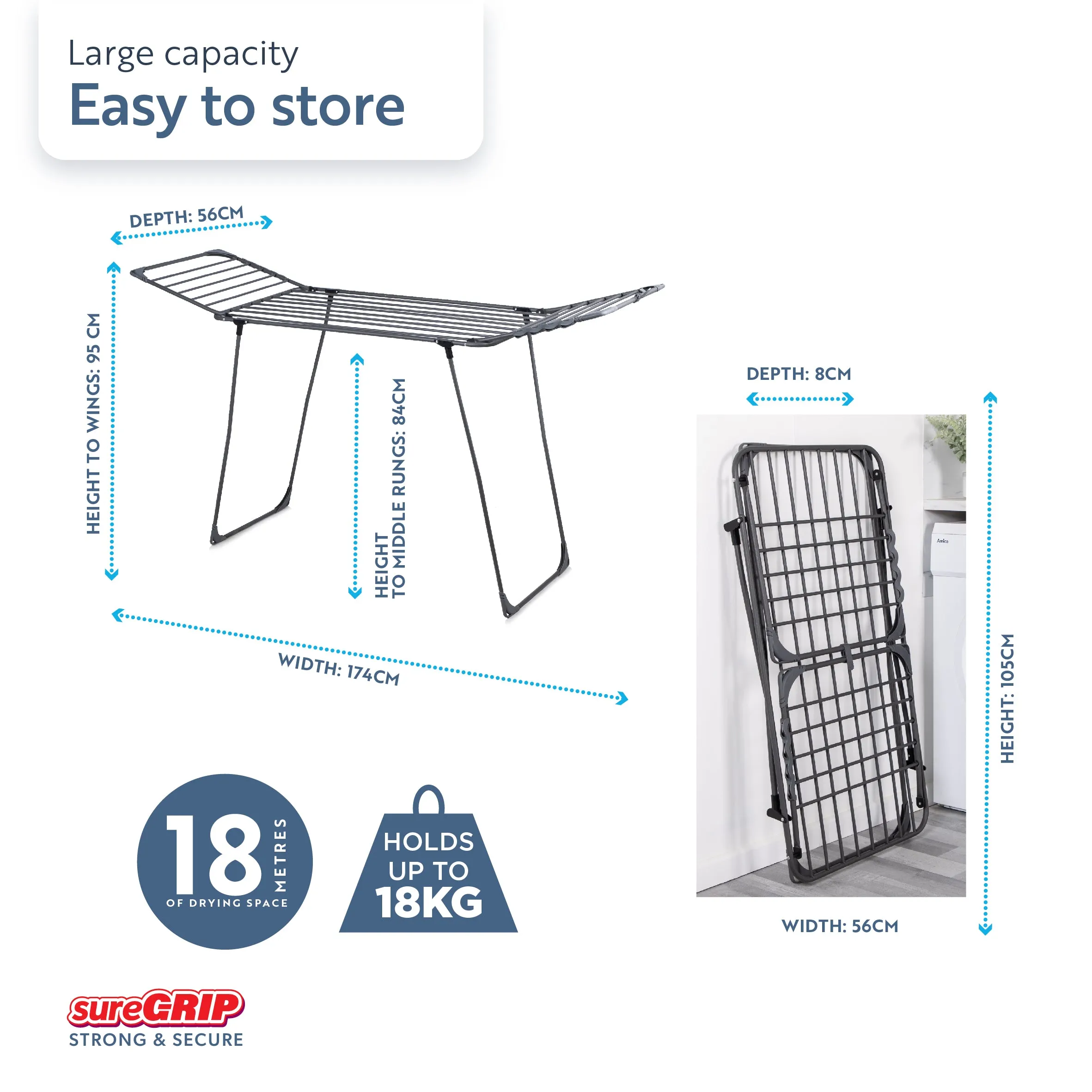 Minky Premium sureGRIP® 18m Balcony Airer