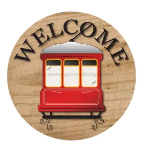 New Orleans Welcome Sign, Trolley Sign, DECOE-4066-DH, 18 Wood Round