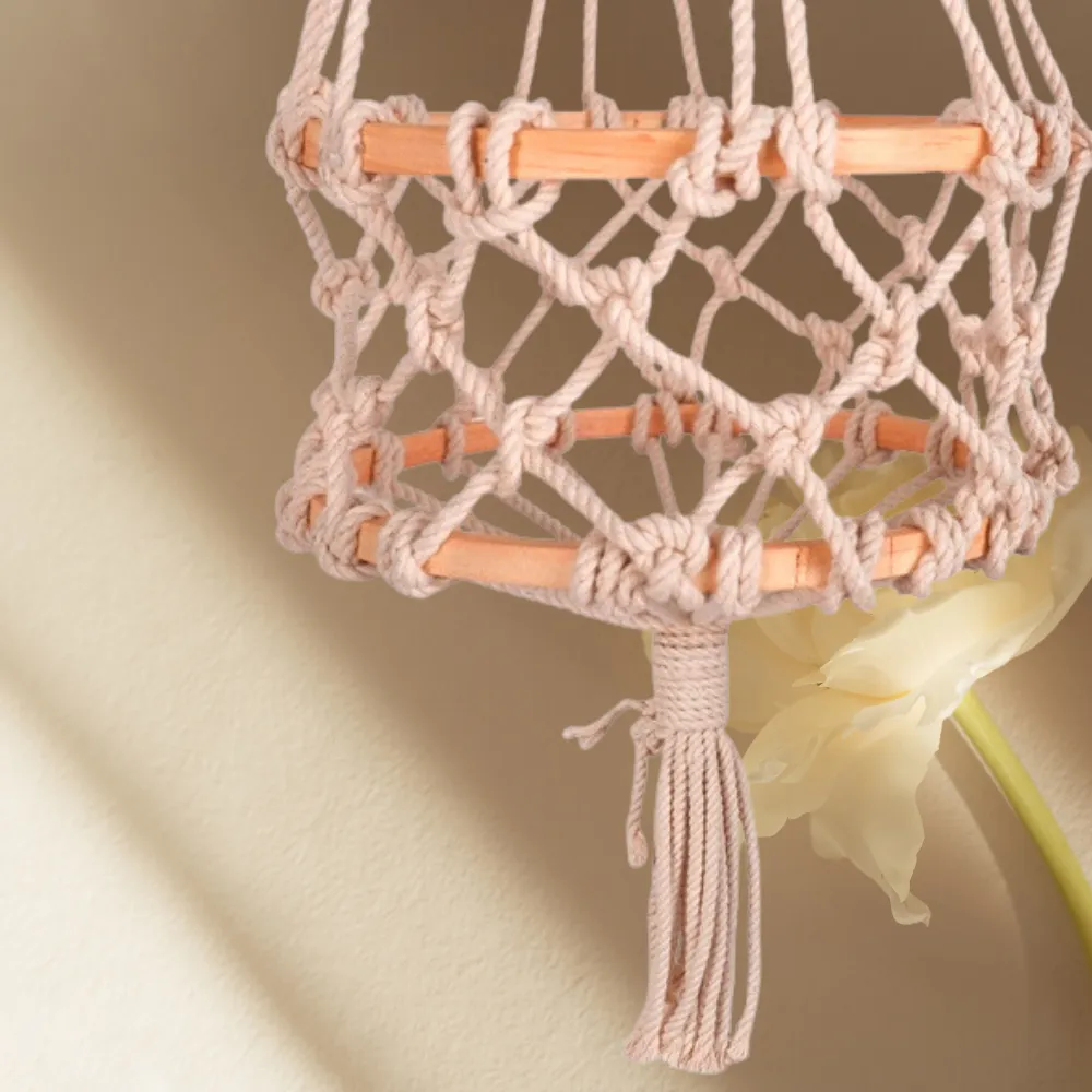 Planter In Wooden Frame | Macrame | Hand Crafted | Strong Holder | 32 inch