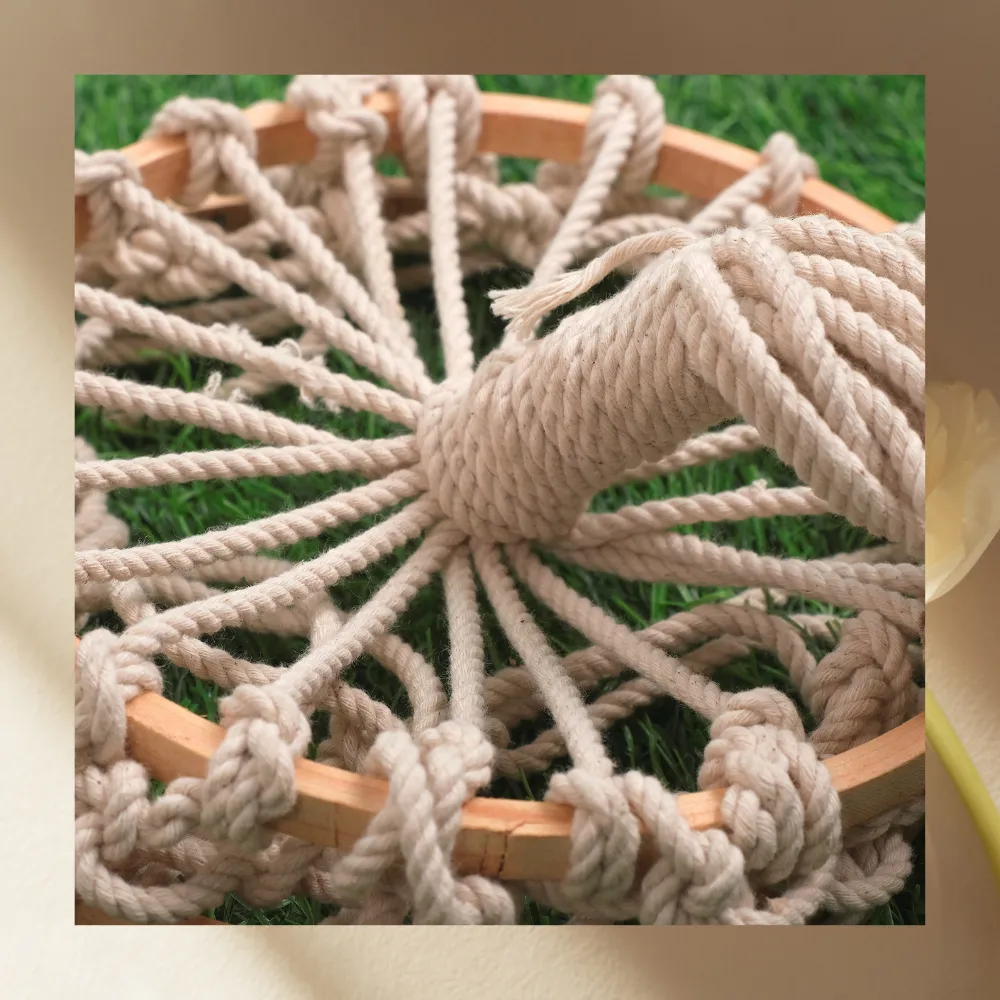 Planter In Wooden Frame | Macrame | Hand Crafted | Strong Holder | 32 inch