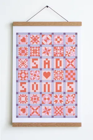 Sad Songs Patchwork Print