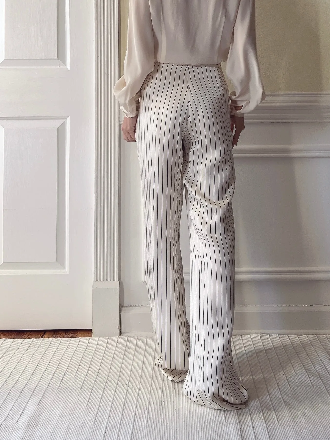 Vintage Ivory Silk Pants - S/6
