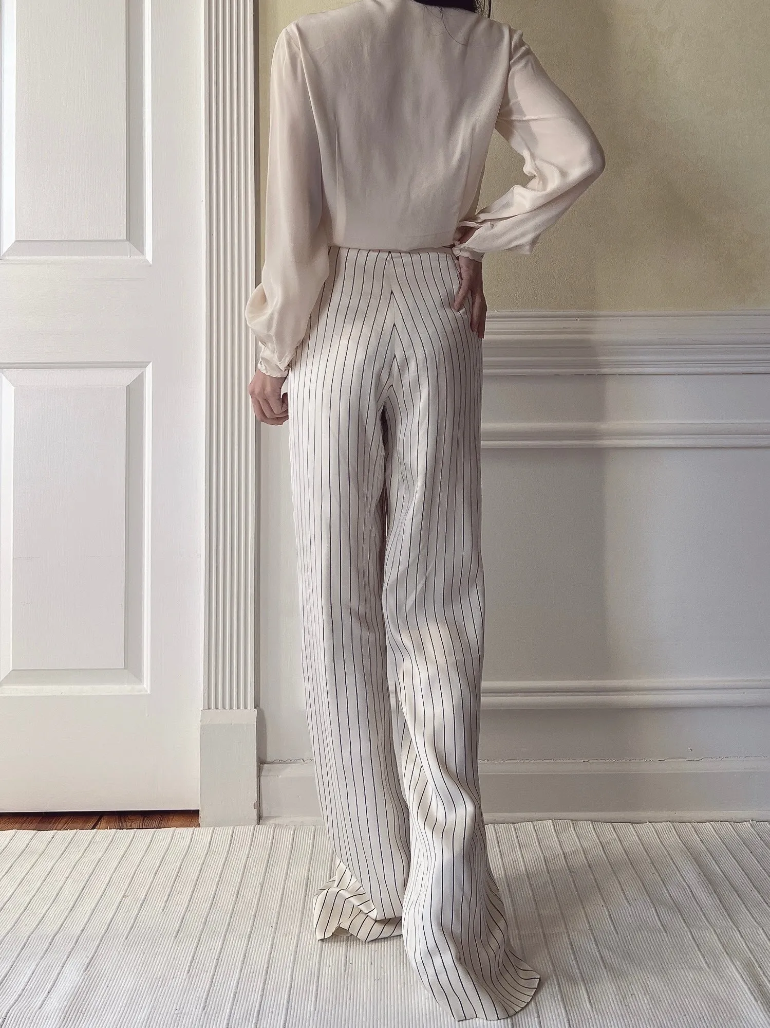 Vintage Ivory Silk Pants - S/6